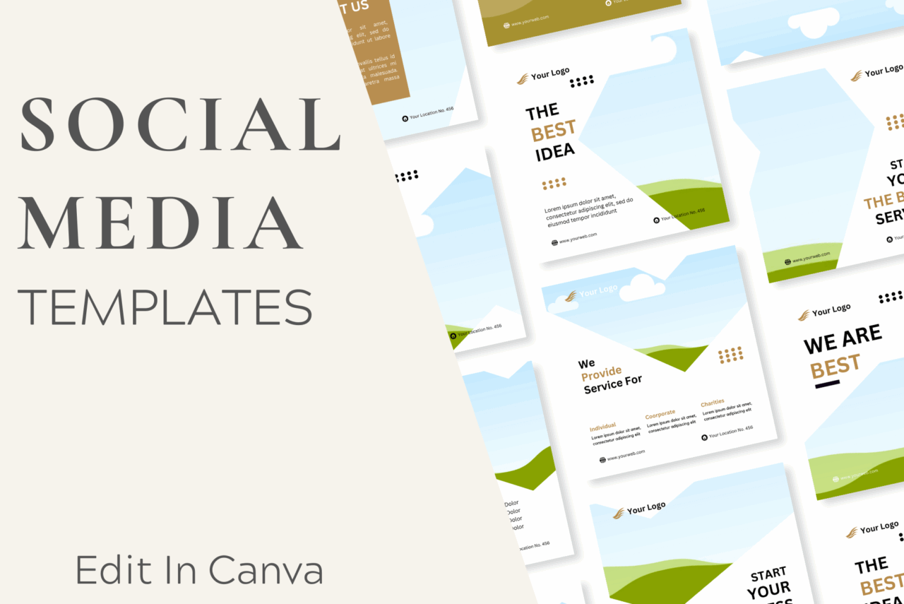 240 Social Media Canva Templates Bundle
