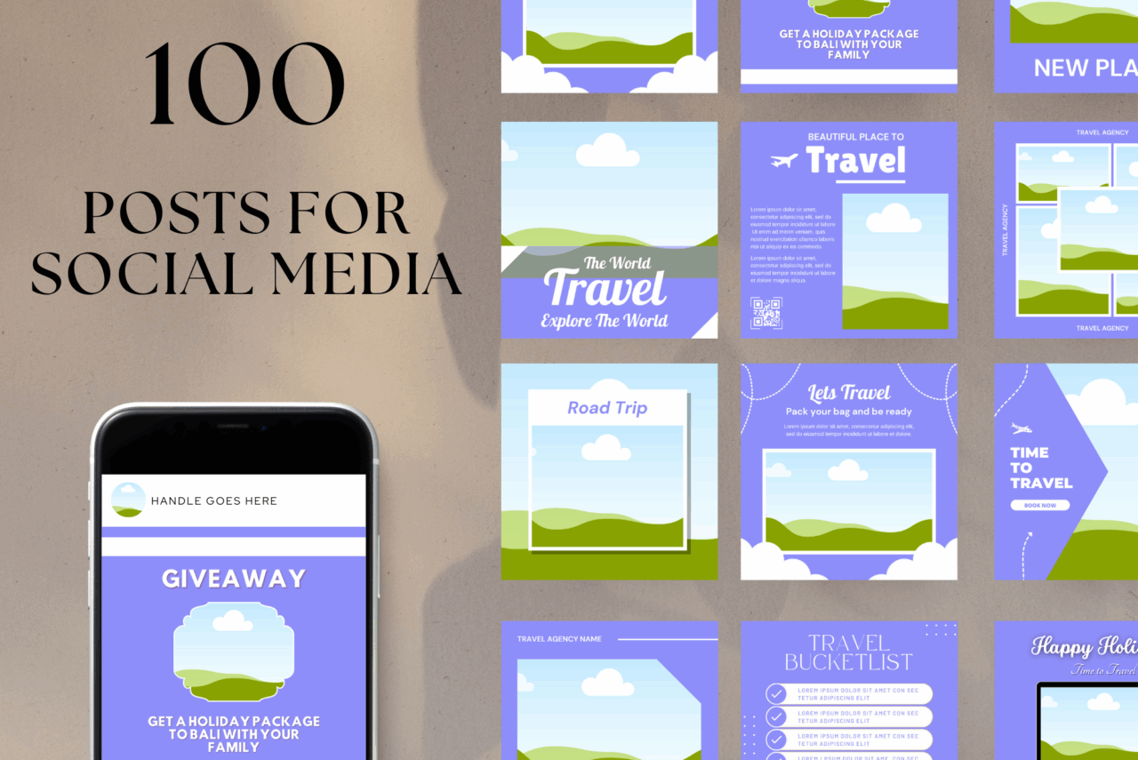 110 Travel Social Media Canva Templates