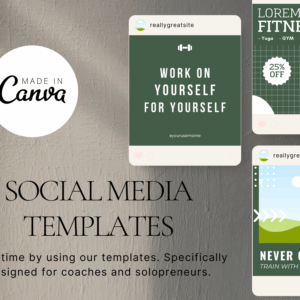 60 Fitness Social Media Canva Templates