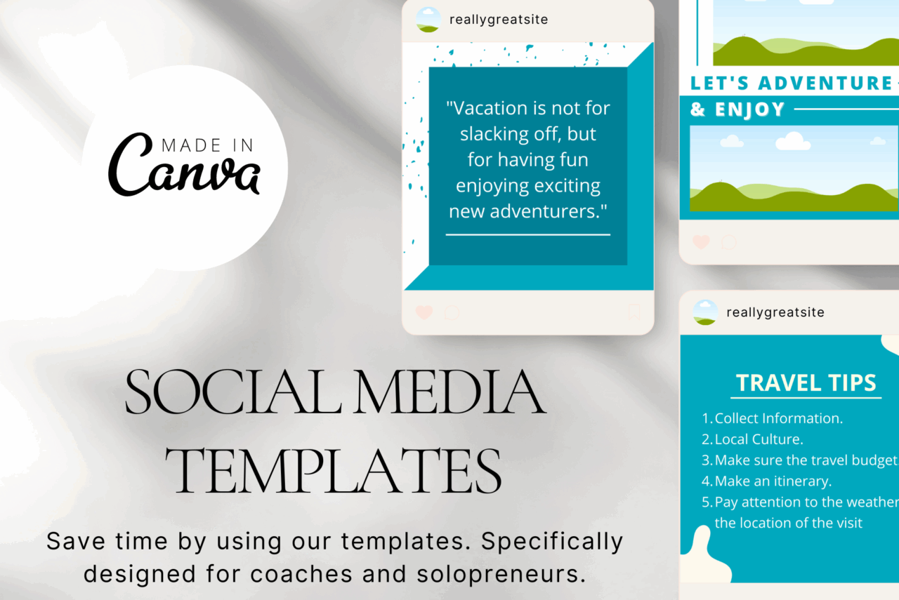 100 Travel Social Media Canva Templates