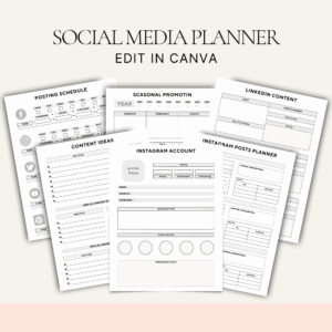 Social Media Marketing Planner Canva
