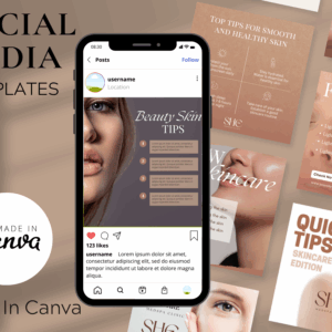 60 Skincare Social Media Canva Templates