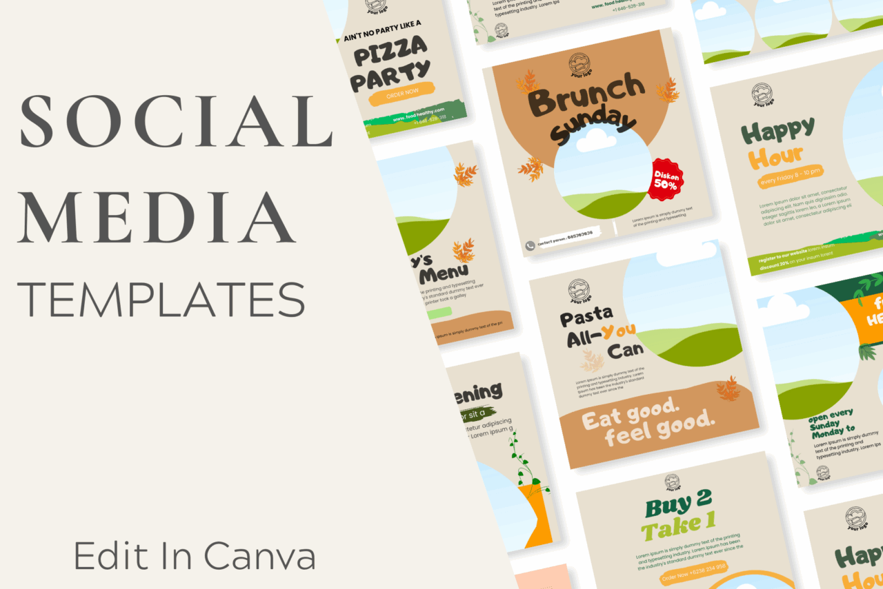 60 Restaurant Social Media Templates