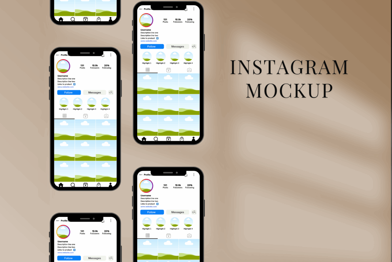 Instagram Mockup Canva Template