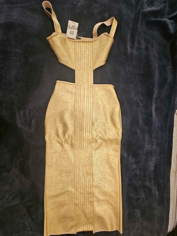 Golden Goddess Cutout Dress